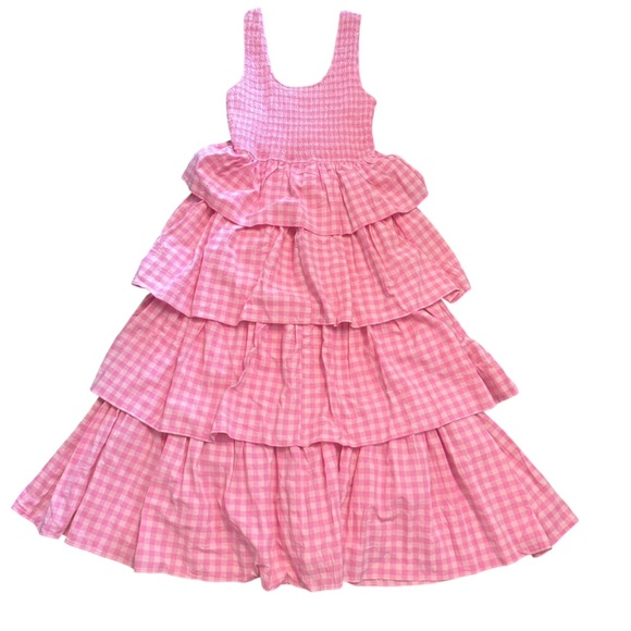 entro Dresses & Skirts - New Entro Pink Gingham Maxi Dress, Ruffled Dress, Size Small, NWOT, Girly Dress
